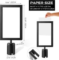 Support d'enseigne Stanchion Cadre d'enseigne double face avec couvercle en plexiglas