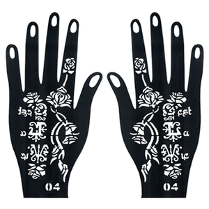 Pochoirs de tatouage temporaire au henné de haute qualité pour le corps, autocollants de doigts pour peinture artistique DIY, imperméables, non toxiques, de luxe, directement de l'usine - Product Image 2