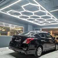 Dropshipping Honeycomb Auto Car Detailing Barra de luz de trabajo Estación de lavado de coches 110V 220V garaje techo Hexagonal luces Led