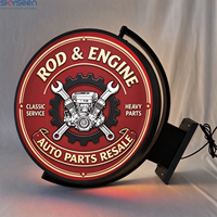 Boîte à lumière LED avec cadre métallique rotatif personnalisé SKYSEEN, impression 3D du logo, enseigne commerciale extérieure, boîte à lumière en aluminium, publicité pour les magasins