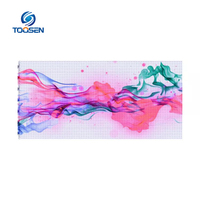 Rideau d'affichage super mince en couleur, panneau led flexible transparent P7.5 P10 P15 courbe écran de film LED