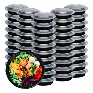 Contenedor Redondo Desechable de Plástico para Alimentos, Apto para Microondas, con Tapa Hermética, de Grado Alimenticio PP, Libre de BPA, Venta al por Mayor de Fábrica - Product Image 1