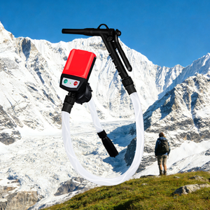 Manual Nozzle <b>Battery</b>/USB Powered DC Motor Fuel Transfer <b>Pump</b> 4 Adapters 3.8GPM Low Pressure OEM 5V/12V Water/Gasoline - Product Image 4