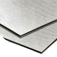 Panel Compuesto de Aluminio Alupanel Acp Alucobond Negro Cepillado y Plateado, Superficie Cepillada, Panel de Aluminio Cepillado para Interiores, Panel Acm