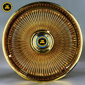 Rueda de alambre de radios personalizada JZ109, pulido de cromo dorado/plateado para coche antiguo <span class=keywords><strong>Cadillac</strong></span> Lowrider Vintage, 100/140/180 - Product Image 6