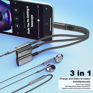 60W USB C Để USB C Nhanh Chóng Sạc <span class=keywords><strong>Dongle</strong></span> 3 Trong 1 Loại C Để USB 3.5Mm Âm Thanh Jack Adapter Đối Với iPhone 16 15 Samsung Galaxy S24 S23 - Product Image 5