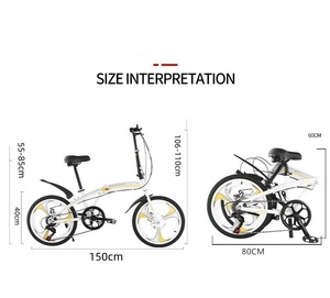 Alta qualidade 20 polegadas ultra leve dobrável velocidade variável liga de alumínio bicicleta Magnésio liga roda integrada - Product Image 6