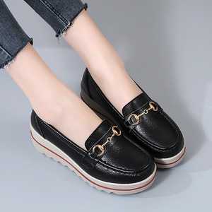 Mocassins compensés en <span class=keywords><strong>cuir</strong></span> véritable pour femme, imperméables et respirants, idéaux pour l'hiver – Fabrication sur mesure - Product Image 3