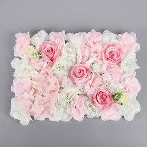 Pared de Flores Artificiales de 30x40cm, Decoración de Rosas de Seda, Accesorios para Fotografía de Bodas, Decoración del Hogar, Rosa Blanco - Product Image 1