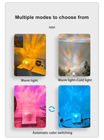 Lampe d'ambiance carrée à effet d'ondulation d'eau, veilleuse, cadeau pour fille, lampe de chevet, lampe de bureau dynamique effet flamme et aurore pour chambre à coucher