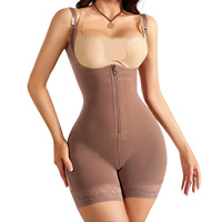 Body sculptant grande taille avec fermeture éclair, effet ventre plat et rehaussement des fesses, en polyamide et nylon, toutes saisons