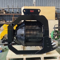 Bêche rotative de criblage de sol RIBETTER avec maille en acier renforcée et remplaçable pour excavatrice de 5 à 35 tonnes, pour le criblage du sable