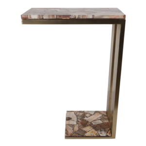 Tavolino in Legno Pietrificato, Tavolino Moderno per Camera da Letto, Comodino o Tavolino da Notte, Piccolo Tavolino per Bevande - Product Image 4