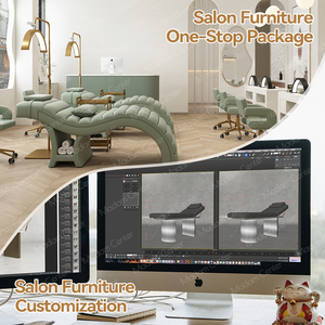 Fauteuil <span class=keywords><strong>de</strong></span> pose <span class=keywords><strong>de</strong></span> cils Madamcenter moderne à hauteur réglable, ensemble ergonomique en cuir synthétique et acier inoxydable - Product Image 6
