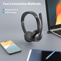 Nouveau microphone BT-782S sans fil, casque téléphonique pour centres d'appels, bureau, casque à réduction de bruit avec clé USB