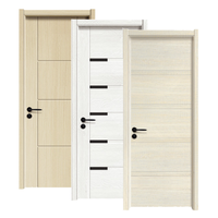 Porte de salle de bain manuelle en bois massif avec serrure intelligente, étanche et insonorisée, surface finie, dernier design pour maisons et chambres