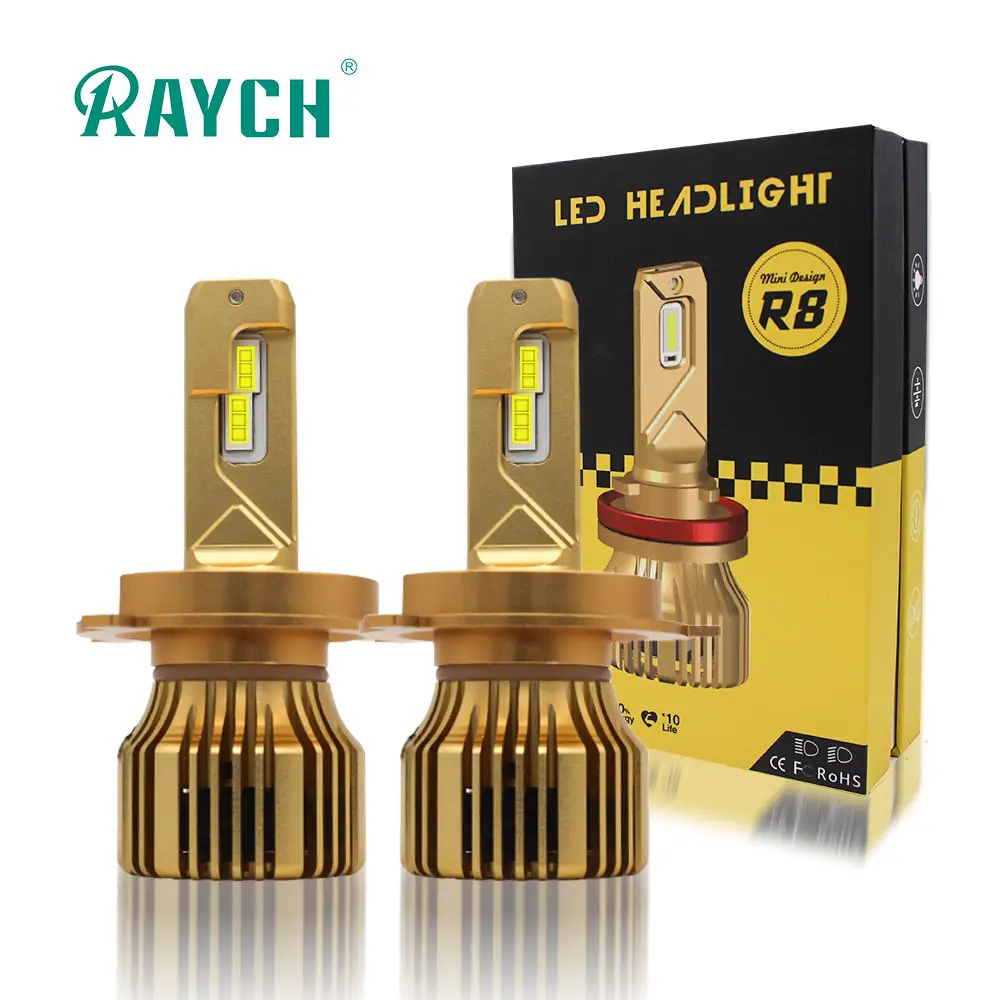 RAYCH High Quality R8 H7 LED Bulb 110W 20000LM Super Bright Car Headlights H4 H11 9006 9005 Auto Led Headlight