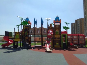 Ensemble de toboggans de terrain de jeu extérieur sur le thème du château Équipement de parc d'aventure pour enfants avec <span class=keywords><strong>jeux</strong></span> d'escalade en <span class=keywords><strong>tunnel</strong></span> - Product Image 6