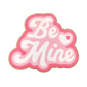 Patch en chenille 'Be <span class=keywords><strong>Mine</strong></span> Heart', avec bordure dorée à paillettes, applique lettre Saint-Valentin pour sweat à capuche, veste, chapeau, sac, vêtements romantiques, DIY - Product Image 2