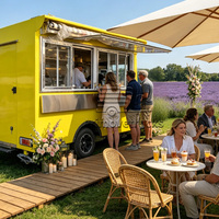 Boîte aux lettres fermée à l'étranger Fancy Boba Tea Doner Kebab Coffee Hot Dog Pizza Ice Cream Food Truck Remorque avec fenêtre de concession