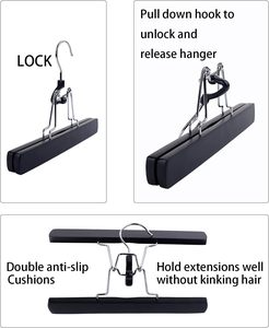 Sac de rangement et de transport extra long pour extensions de cheveux, perruques, postiches et queues de cheval, avec cintre, idéal pour le voyage - Product Image 4