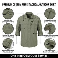 Chemise tactique de chasse et de pêche respirante à manches longues boutonnée UPF 50+ pour homme, séchage rapide, grande taille, pour activités de plein air et randonnée