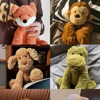 Poupées britanniques JC Série Wave Lion Singe Hippopotame Chiot Renard Peluche Courte en Coton PP 31-50cm 4-6 Ans Façonnage du Visage et des Cheveux