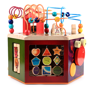 Labirinto di Perline Multifunzione a 6 Lati, Gioco Educativo Montessori in Legno, Cubo Sensoriale per Attività dei Bambini - Product Image 2