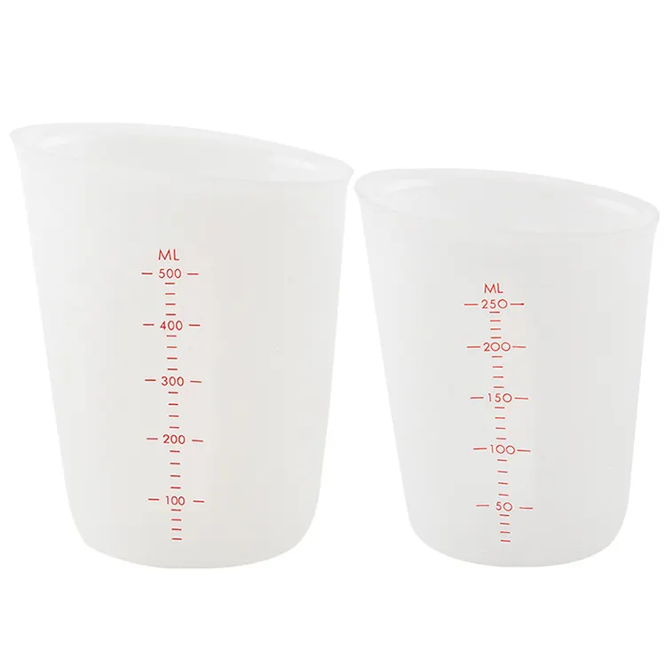 Herramienta de medición de cocina multigraduación, jarra para boquilla, herramienta de cocina para hornear, para mantequilla, agua, 250/500ml, taza medidora de silicona