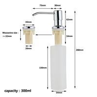 Distributeur de savon liquide pour évier de cuisine 350ml/distributeur de désinfectant pour les mains en plastique ABS 304