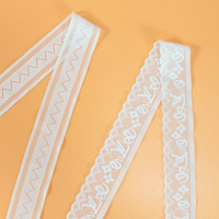 Prix d'usine personnalisé large fleur élastique brodé dentelle tissu doux maille tissu laiteux géométrique dentelle oeillet dentelle garniture
