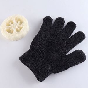 Guantes de Baño Exfoliantes de Cinco Dedos, Color Gris, para el Cuerpo, Ligeros, de Poliéster, para Sauna, Empaquetados a Granel - Product Image 5