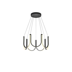 Lámpara de Araña Doble en Forma de U Posmoderna para Sala de Estar, Diseño Nórdico Minimalista, Lámpara Lineal Personalizada para Dormitorio - Product Image 6