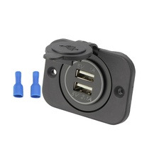 CHSKY Pengisi Daya Mobil Tahan Air Dual USB Pengisian Cepat USB Type-C Panel Instalasi Kartu SD Kartu SIM 12-24V Garansi 1 Tahun