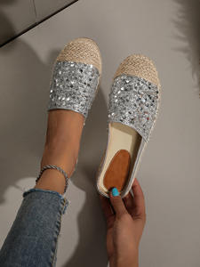 Mocasines <span class=keywords><strong>de</strong></span> lentejuelas 2026, planos ligeros sin cordones, zuecos y mulas para primavera y verano, cómodas sandalias <span class=keywords><strong>de</strong></span> <span class=keywords><strong>playa</strong></span> con plantilla <span class=keywords><strong>de</strong></span> goma para <span class=keywords><strong>vacaciones</strong></span> para mujer - Product Image 1