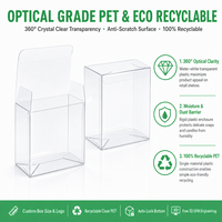 Boîte pliante transparente en plastique personnalisable avec logo pour l'emballage et la présentation de savons, bougies et bijoux, recyclable, fabrication en usine