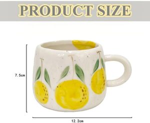 Caneca de Cerâmica Fofa de Verão 12oz com Padrão de Frutas Pintado à Mão, Revestimento para Sublimação, Segura para Lava-Louças e Micro-ondas, Presente de Aniversário - Product Image 3