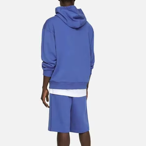 High Quality Latest Stylish Autumn Casual Men Hoodies & Shorts <b>Set</b> Polyester\Cotton Breathable Solid Color Wholesale - Product Image 2