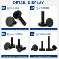 High Hardness Hardware Fasteners GB835 Stable Clamping Strength Carbon Steel Knurled Screws for Light Industrial Positioning