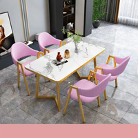 Table à manger en pierre frittée minimaliste moderne 4 chaises Haute qualité pour la maison Bureau Ferme Cuisine