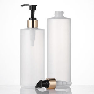 White Flat Shoulder Cylindrical Plastic Manual Press Liquid <b>Soap</b> Dispenser 400ML-500ML Hotel Use Refillable Modern Design - Product Image 2