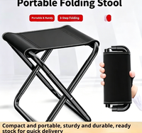 Tabouret pliant d'extérieur en acier au carbone, chaise portable pour camping/jardin, logo personnalisé - Petite taille, pliable, pour pêche, train, pique-nique, moderne