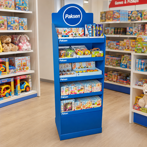 5-Tier Corrugated Floor Display Stand for <b>Kids</b> Toys, Custom Full Print, <b>Tool</b>-Free Setup for Toy Retail Stores - Product Image 2