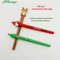 Moulage de Noël mignon produits les plus vendus stylo à bille gel d'écriture d'hôtel en plastique avec logo personnalisé