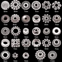 Perles d'espacement rondes en métal pour la fabrication de bijoux DIY, bracelets, colliers, boucles d'oreilles, accessoires, vente en gros en vrac