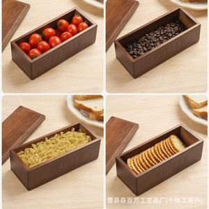 Wooden Butter Dish Rectangle Flip Top Lid With Knife Storage Natural Wood Color Butter Keeper <b>Kitchen</b> Storage Box - Product Image 2