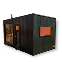 Vente directe d'usine : Sauna extérieur en cèdre rouge massif avec salle de relaxation, verrière panoramique et chauffage électrique pour jardin familial
