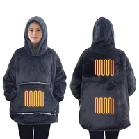 Luxuriöse Übergroße Beheizte Strick-Hoodie-Decke Superweiche Sherpa-Fleece Tragbare Wurfdecke für Bett und Sofa Maßgefertigte Faltbare Robuste Vier-Wege-Decke