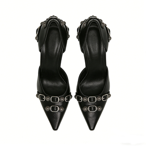 Chaussures de Travail à Talons Aiguilles Hauts <span class=keywords><strong>pour</strong></span> Hommes, Conception Originale OEM ODM, avec Clous et Bout Très Pointu, et Chaussures à Talons Hauts Sexy <span class=keywords><strong>pour</strong></span> Femmes - Product Image 4