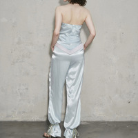 Ensemble pantalon et débardeur en dentelle sans manches, ensemble sexy deux pièces pour l'été, veste et pantalon pour femmes